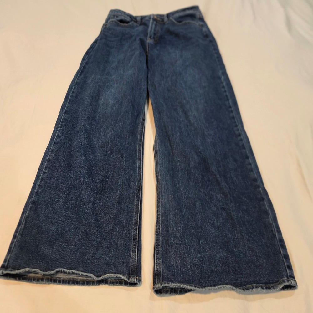 Altar'd State Wide Leg Jeans Womens 8 Blue Excellent Distressed JP-386